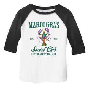 Funny Mardi Gras Est 2024 Social Club Let The Good Time Rolls Toddler Fine Jersey T-Shirt