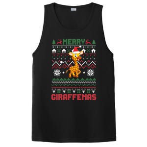 Funny Merry Giraffetmas Ugly Christmas Giraffe Funny Gift PosiCharge Competitor Tank