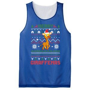 Funny Merry Giraffetmas Ugly Christmas Giraffe Funny Gift Mesh Reversible Basketball Jersey Tank