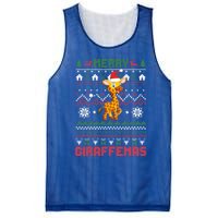 Funny Merry Giraffetmas Ugly Christmas Giraffe Funny Gift Mesh Reversible Basketball Jersey Tank