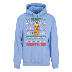 Funny Merry Giraffetmas Ugly Christmas Giraffe Funny Gift Unisex Surf Hoodie