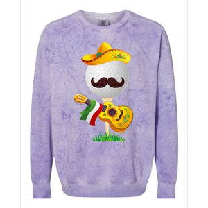 Funny Mexican Golf Ball Sombrero Guitar Cinco De Mayo Colorblast Crewneck Sweatshirt