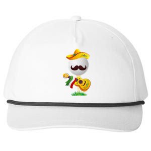 Funny Mexican Golf Ball Sombrero Guitar Cinco De Mayo Snapback Five-Panel Rope Hat