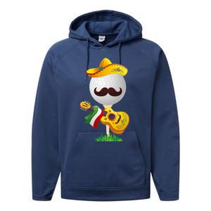 Funny Mexican Golf Ball Sombrero Guitar Cinco De Mayo Performance Fleece Hoodie