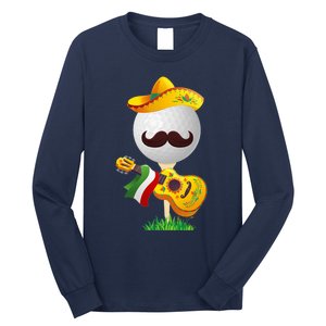 Funny Mexican Golf Ball Sombrero Guitar Cinco De Mayo Long Sleeve Shirt