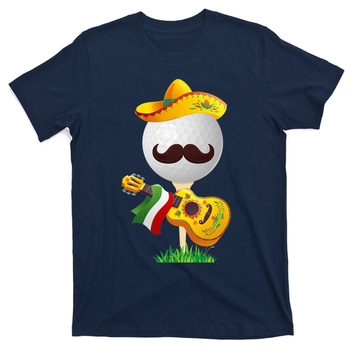 Funny Mexican Golf Ball Sombrero Guitar Cinco De Mayo T-Shirt