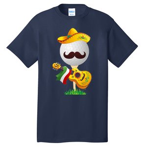 Funny Mexican Golf Ball Sombrero Guitar Cinco De Mayo Tall T-Shirt