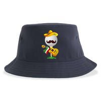 Funny Mexican Golf Ball Sombrero Guitar Cinco De Mayo Sustainable Bucket Hat