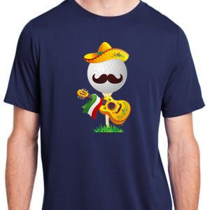 Funny Mexican Golf Ball Sombrero Guitar Cinco De Mayo Adult ChromaSoft Performance T-Shirt