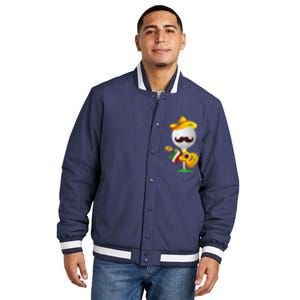 Funny Mexican Golf Ball Sombrero Guitar Cinco De Mayo Insulated Varsity Jacket