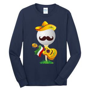 Funny Mexican Golf Ball Sombrero Guitar Cinco De Mayo Tall Long Sleeve T-Shirt