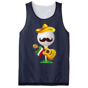 Funny Mexican Golf Ball Sombrero Guitar Cinco De Mayo Mesh Reversible Basketball Jersey Tank