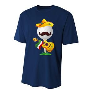 Funny Mexican Golf Ball Sombrero Guitar Cinco De Mayo Performance Sprint T-Shirt