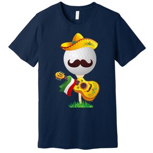 Funny Mexican Golf Ball Sombrero Guitar Cinco De Mayo Premium T-Shirt