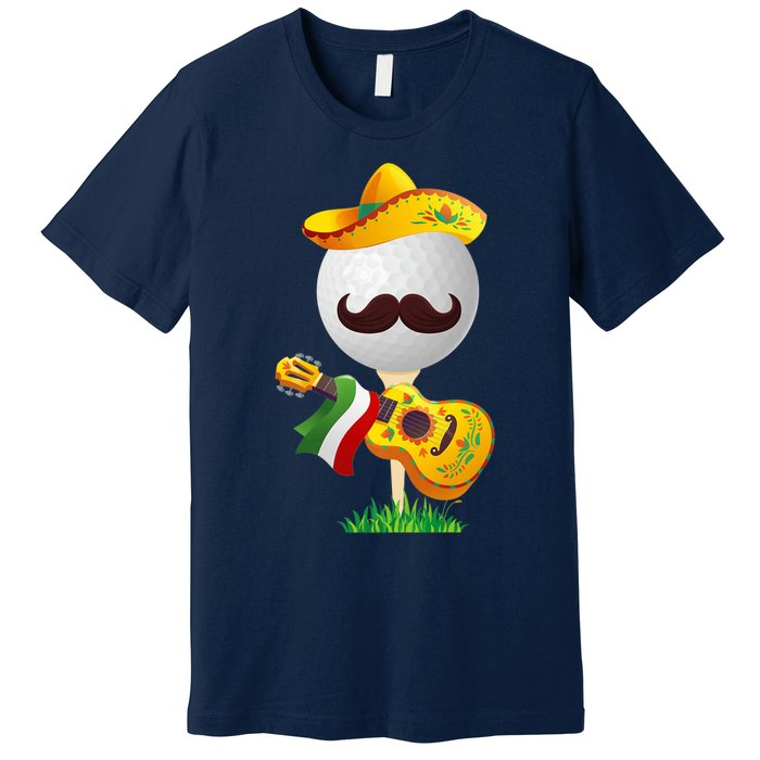 Funny Mexican Golf Ball Sombrero Guitar Cinco De Mayo Premium T-Shirt