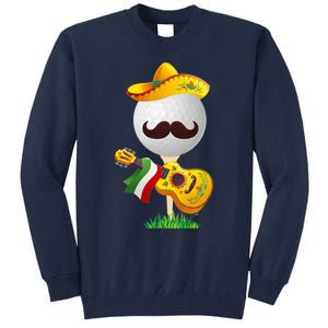 Funny Mexican Golf Ball Sombrero Guitar Cinco De Mayo Tall Sweatshirt