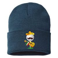 Funny Mexican Golf Ball Sombrero Guitar Cinco De Mayo Sustainable Knit Beanie