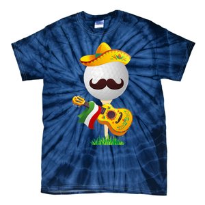 Funny Mexican Golf Ball Sombrero Guitar Cinco De Mayo Tie-Dye T-Shirt