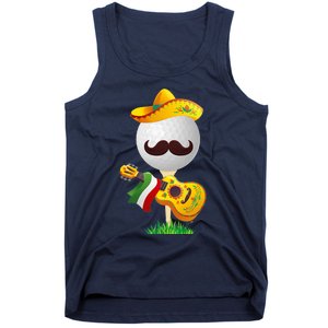 Funny Mexican Golf Ball Sombrero Guitar Cinco De Mayo Tank Top