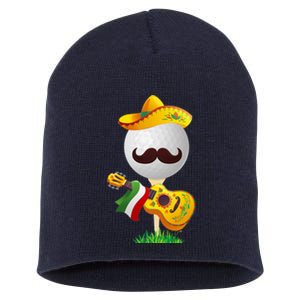 Funny Mexican Golf Ball Sombrero Guitar Cinco De Mayo Short Acrylic Beanie