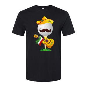 Funny Mexican Golf Ball Sombrero Guitar Cinco De Mayo Softstyle CVC T-Shirt