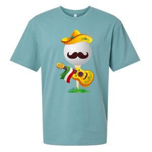 Funny Mexican Golf Ball Sombrero Guitar Cinco De Mayo Sueded Cloud Jersey T-Shirt