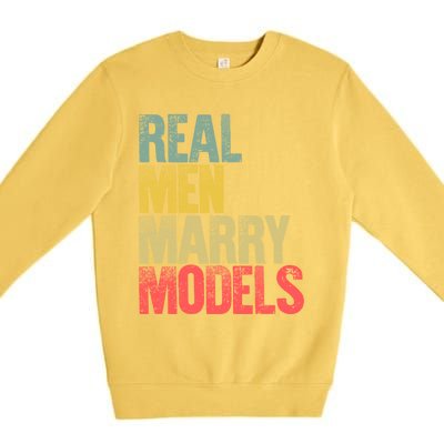 Funny Marriage Gift Real Marry Models Groom Gift Premium Crewneck Sweatshirt