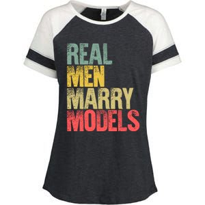 Funny Marriage Gift Real Marry Models Groom Gift Enza Ladies Jersey Colorblock Tee