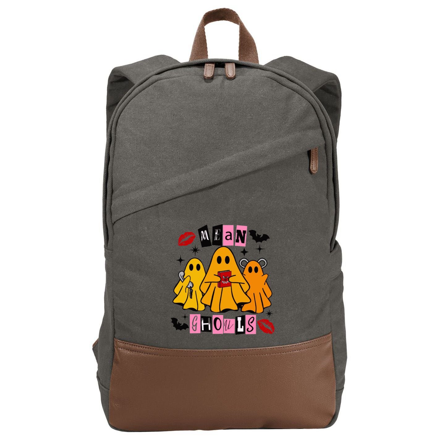 Funny Mean Ghouls Halloween Lover Cotton Canvas Backpack