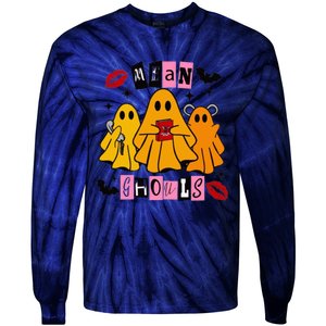 Funny Mean Ghouls Halloween Lover Tie-Dye Long Sleeve Shirt