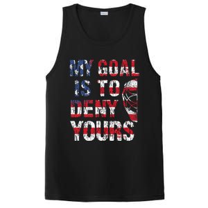 Funny My Goal Is To Deny Yours Hockey Goalie Ice Hockey (6) PosiCharge Competitor Tank