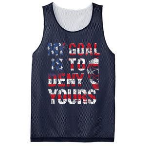 Funny My Goal Is To Deny Yours Hockey Goalie Ice Hockey (6) Mesh Reversible Basketball Jersey Tank