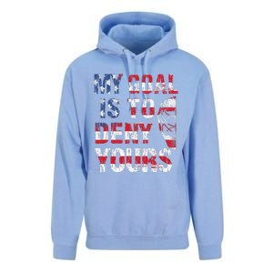 Funny My Goal Is To Deny Yours Hockey Goalie Ice Hockey (6) Unisex Surf Hoodie