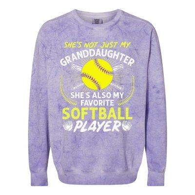 Funny My Granddaughter Shes Also My Favorite Softball Colorblast Crewneck Sweatshirt