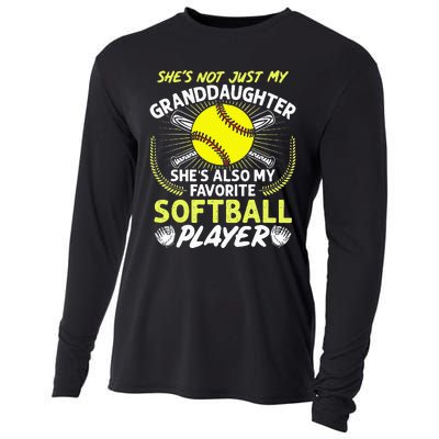 Funny My Granddaughter Shes Also My Favorite Softball Cooling Performance Long Sleeve Crew