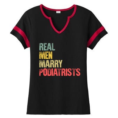 Funny Marriage Gift Real Marry Podiatrists Groom Gift Ladies Halftime Notch Neck Tee