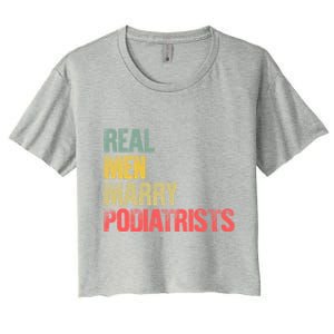 Funny Marriage Gift Real Marry Podiatrists Groom Gift Women's Crop Top Tee