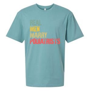 Funny Marriage Gift Real Marry Podiatrists Groom Gift Sueded Cloud Jersey T-Shirt