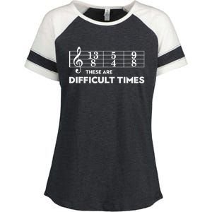 Funny Musician Gift These Are Difficult Times Gift Enza Ladies Jersey Colorblock Tee