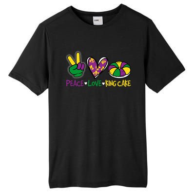 Funny Mardi Gras Festival Party Peace Love King Cake Gift Tall Fusion ChromaSoft Performance T-Shirt