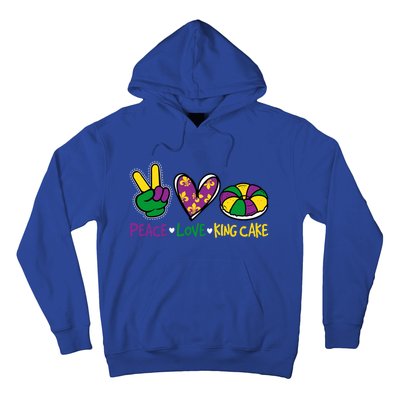 Funny Mardi Gras Festival Party Peace Love King Cake Gift Hoodie