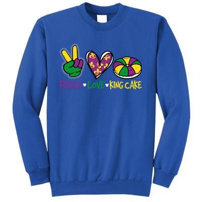 Funny Mardi Gras Festival Party Peace Love King Cake Gift Sweatshirt