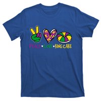 Funny Mardi Gras Festival Party Peace Love King Cake Gift T-Shirt