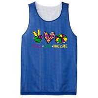 Funny Mardi Gras Festival Party Peace Love King Cake Gift Mesh Reversible Basketball Jersey Tank