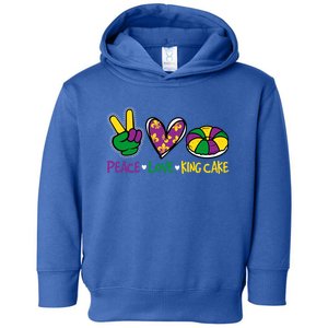 Funny Mardi Gras Festival Party Peace Love King Cake Gift Toddler Hoodie