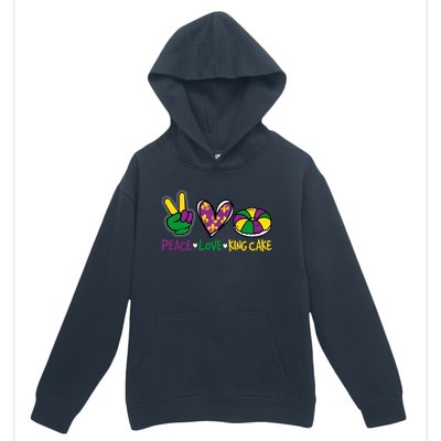 Funny Mardi Gras Festival Party Peace Love King Cake Gift Urban Pullover Hoodie