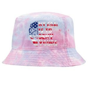 Funny My Goal Is To Deny Yours Hockey Goalie Ice Hockey Tie-Dyed Bucket Hat