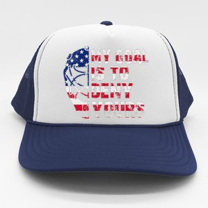 Funny My Goal Is To Deny Yours Hockey Goalie Ice Hockey Trucker Hat