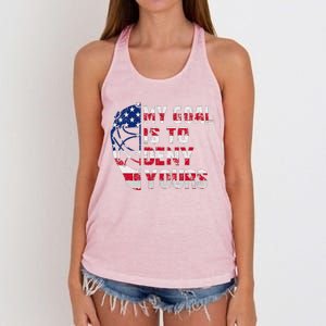 Funny My Goal Is To Deny Yours Hockey Goalie Ice Hockey Women's Knotted Racerback Tank