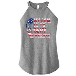 Funny My Goal Is To Deny Yours Hockey Goalie Ice Hockey Women's Perfect Tri Rocker Tank